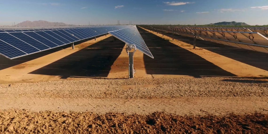 Solar power plants in the Mojave Desert - Bhadla Solar Park